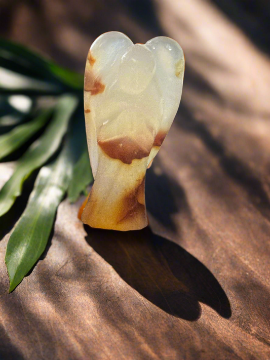 Untreated Carnelian Angel Carving