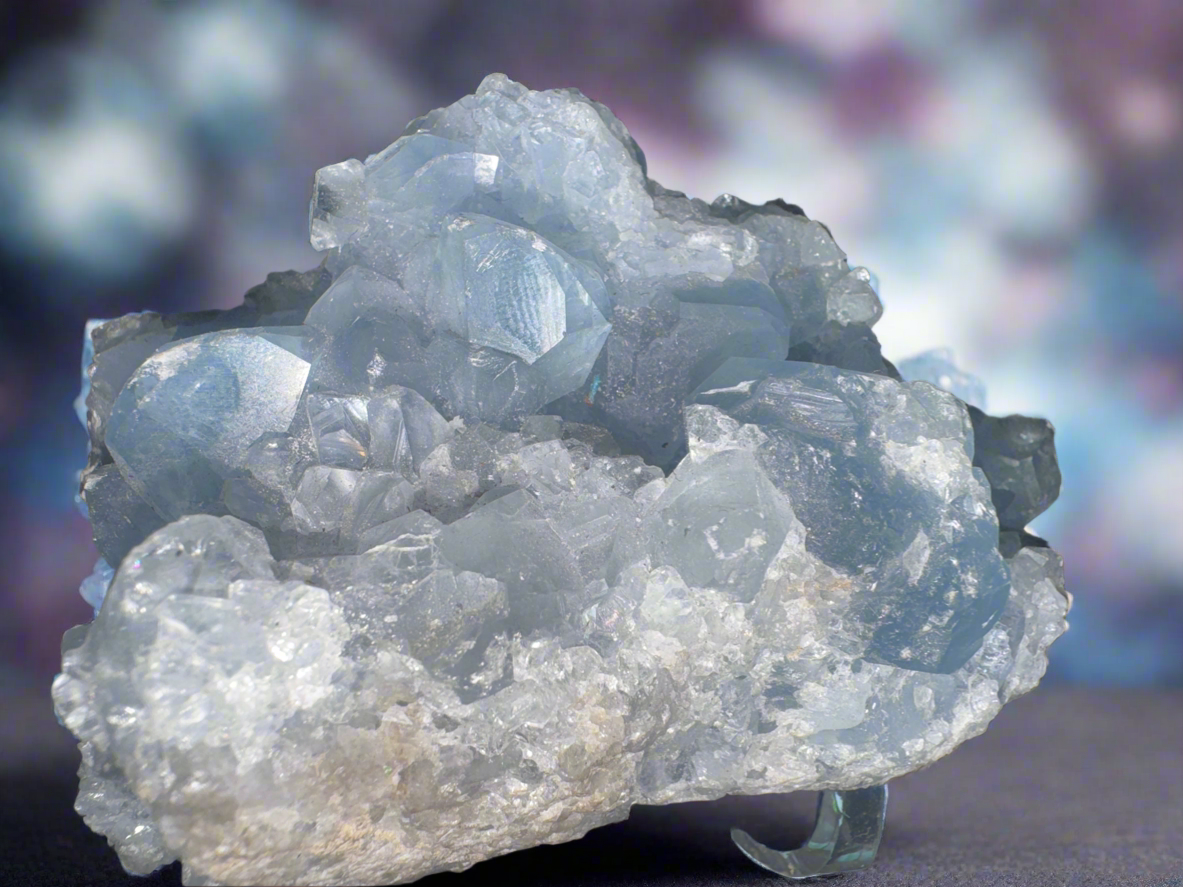 Natural Sky Blue Celestite Cluster – Calming Crystal for Decor & Healing