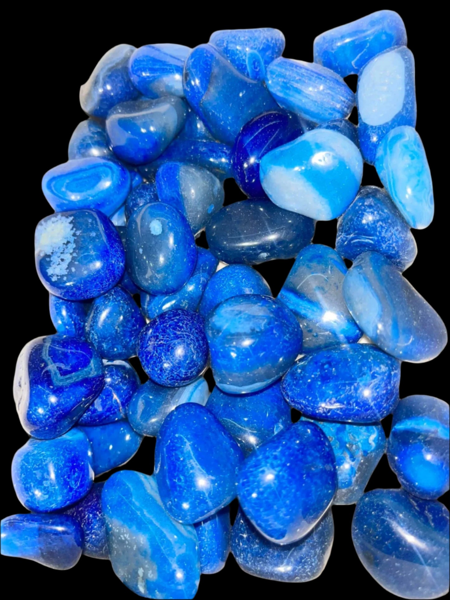 Blue Banded Agate Tumbled Stones