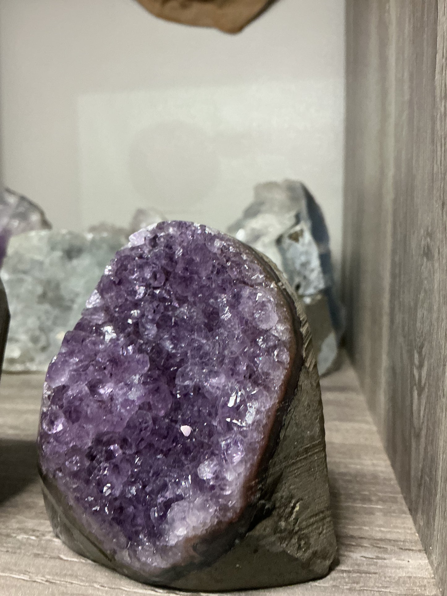 Black, Gold & Purple Brazilian Amethyst Druze, w/ Cut base MADE IN BRAZIL