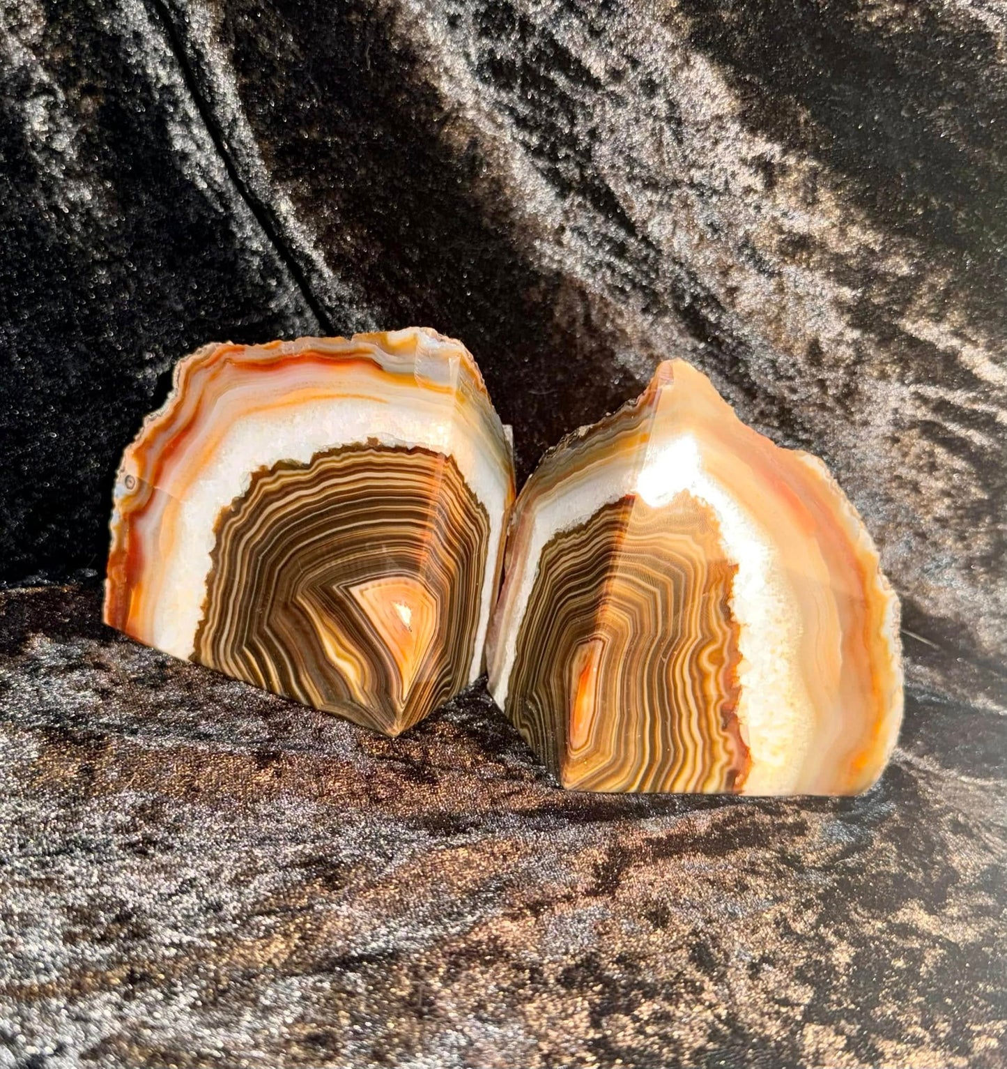 Brazilian Banded Agate Bookend "Dark Horse"