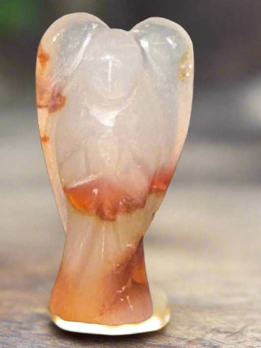 Untreated Carnelian Angel Carving